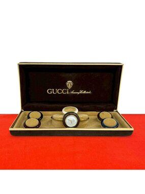 Gucci Vintage Change Bezel Sherry Line Quartz Wristwatch Gold Watch